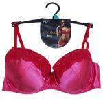 F&F PINK LACE SATEEN UNDERWIRED BRA