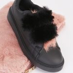 BLACK FLUFFY SNEAKERS